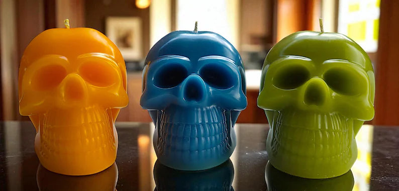 Halloween Neanderskull candle