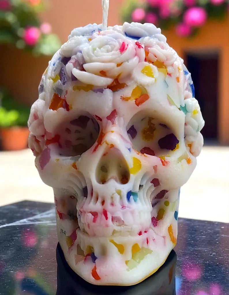 Hauntingly Beautiful Halloween Skull Candles