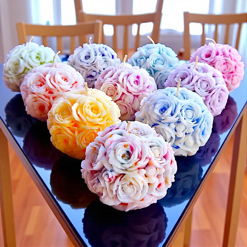 Stunning 3D Flower Sphere Candle