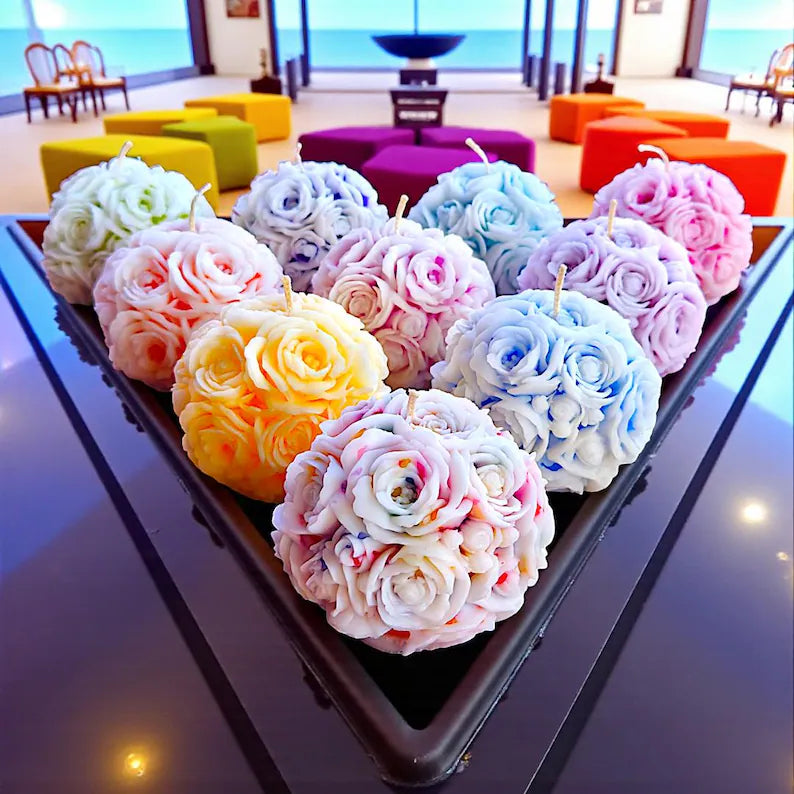 Stunning 3D Flower Sphere Candle