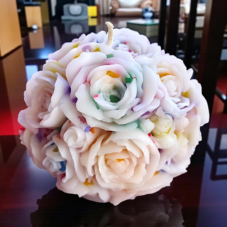 Stunning 3D Flower Sphere Candle