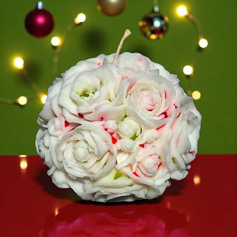 Blooming Christmas Flower Sphere Candle