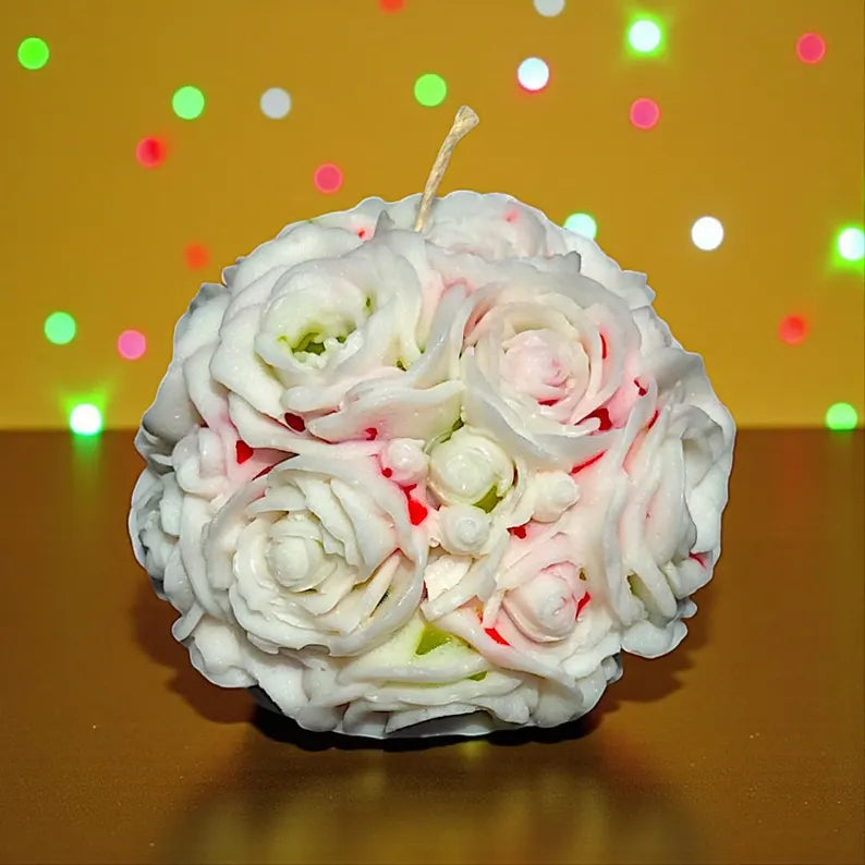 Blooming Christmas Flower Sphere Candle