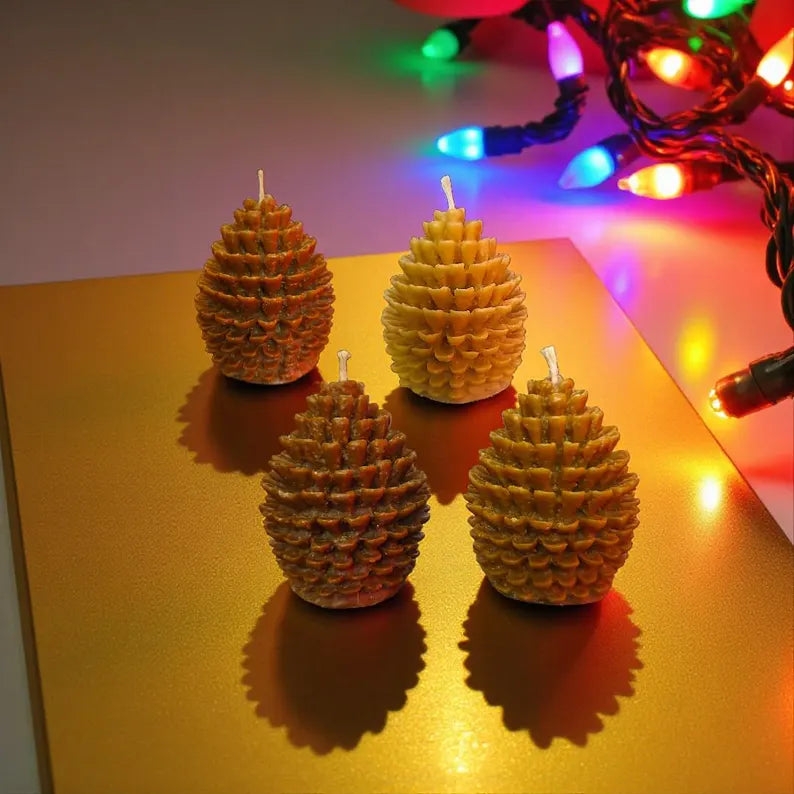 Festive Pine Cone Candles