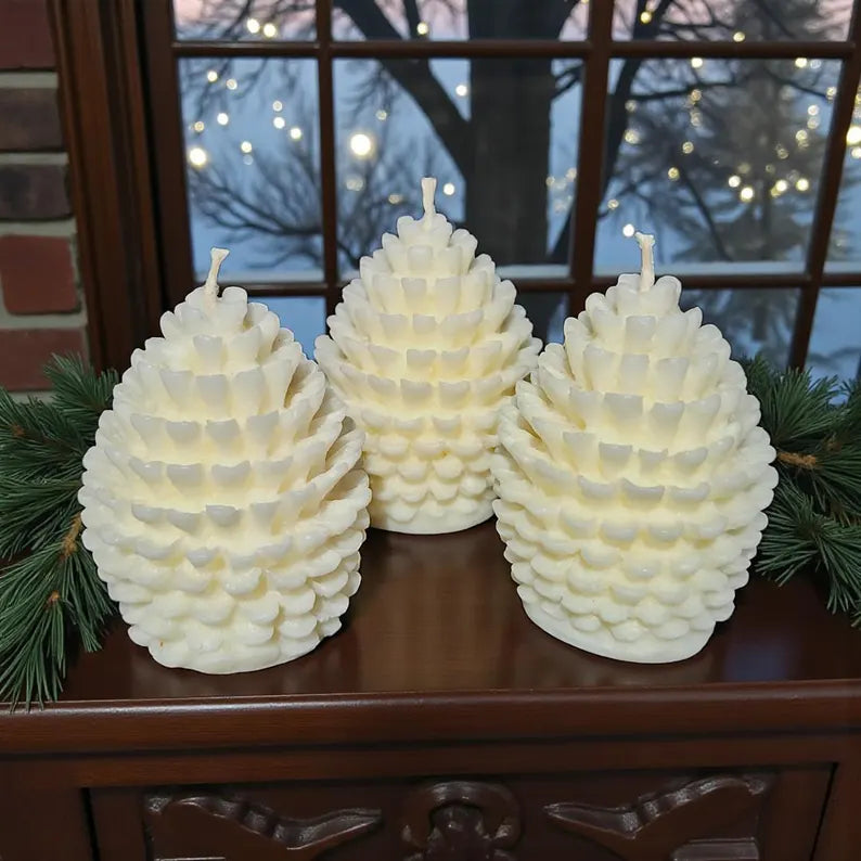 Festive Pine Cone Candles