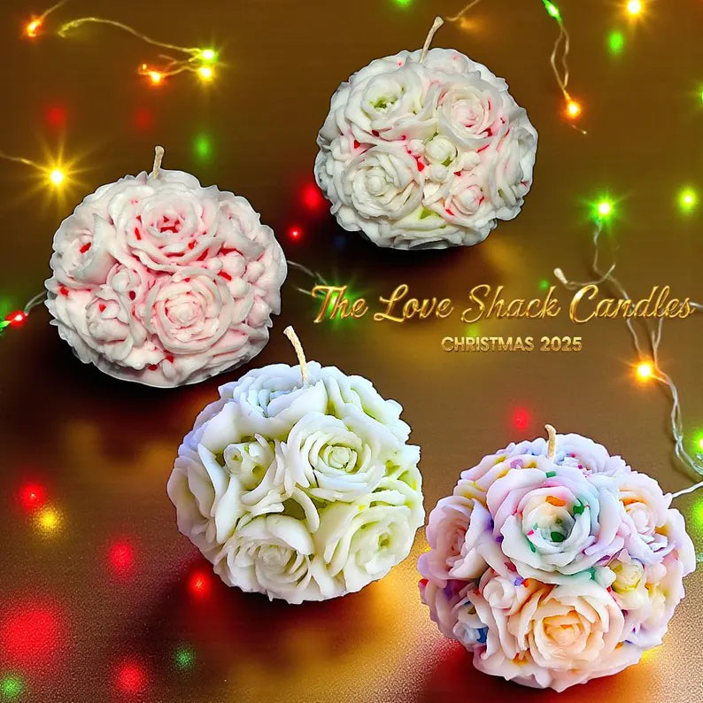 Blooming Christmas Flower Sphere Candle