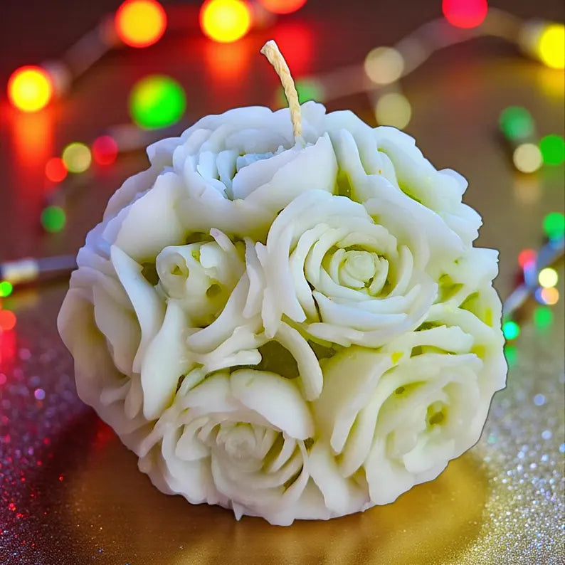 Blooming Christmas Flower Sphere Candle