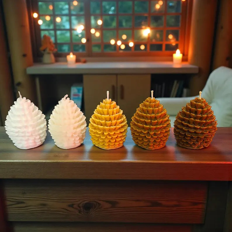 Festive Pine Cone Candles