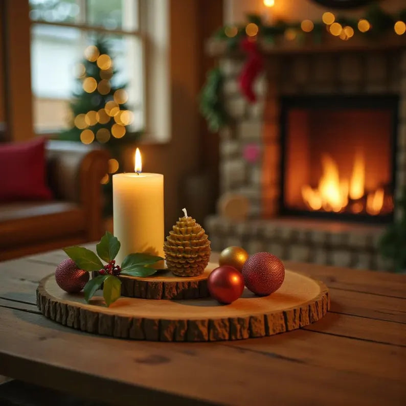 Festive Pine Cone Candles