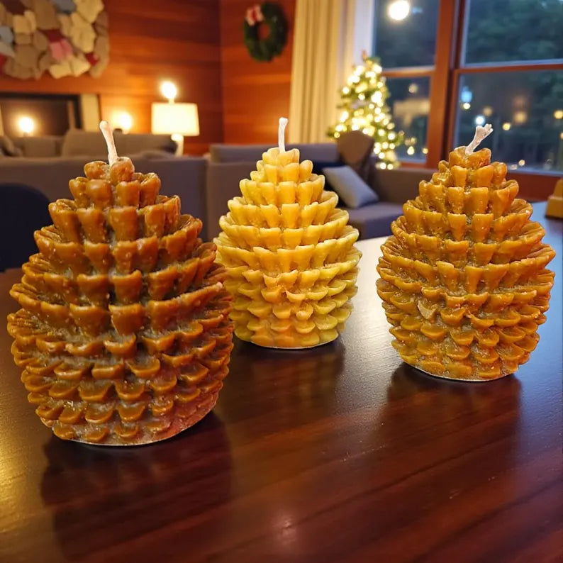 Festive Pine Cone Candles