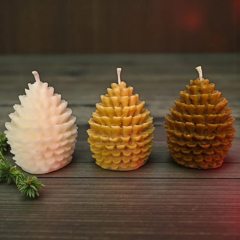 Festive Pine Cone Candles