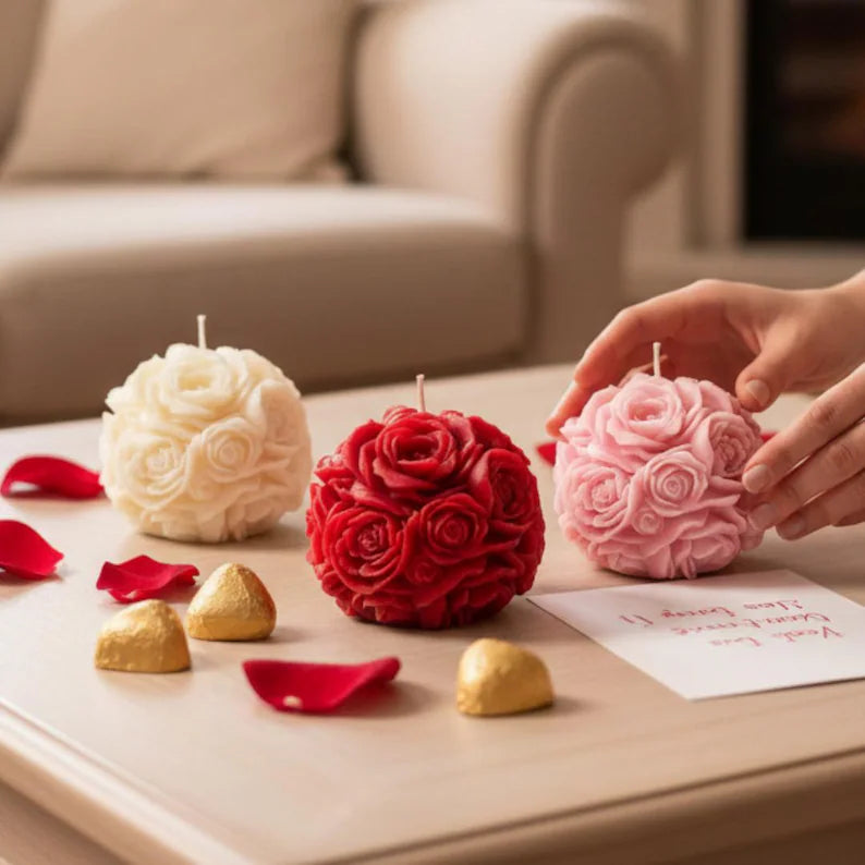Blooming Roses Sphere Candle