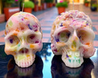 Spectral Spook Halloween Skull Candle: Handmade Home and Gift Decor