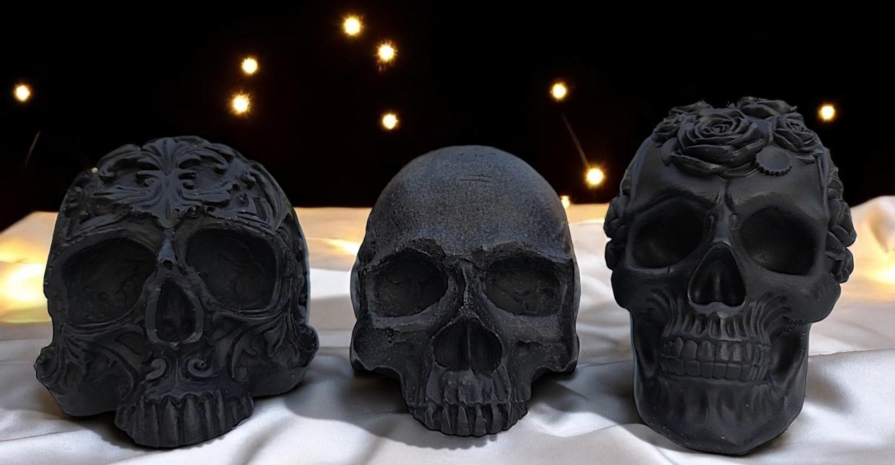 Elegant Jet Black Candles: The Love Shack Candles. Delicious Deep Darkness Halloween 2025