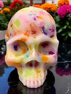 Spectral Spook Halloween Skull Candle: Handmade Home and Gift Decor