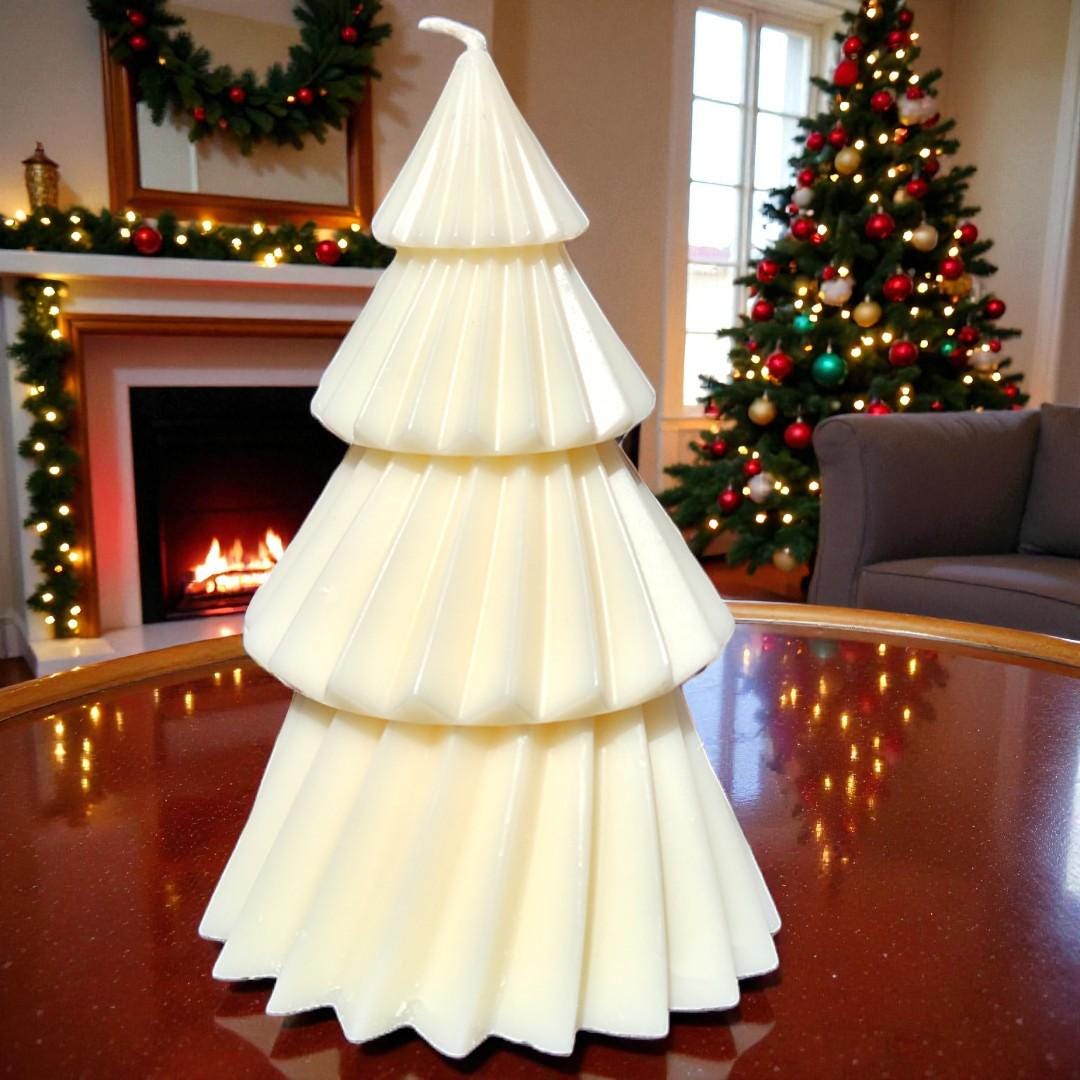 4-Tiered Christmas Tree Candle – Festive Holiday Decor