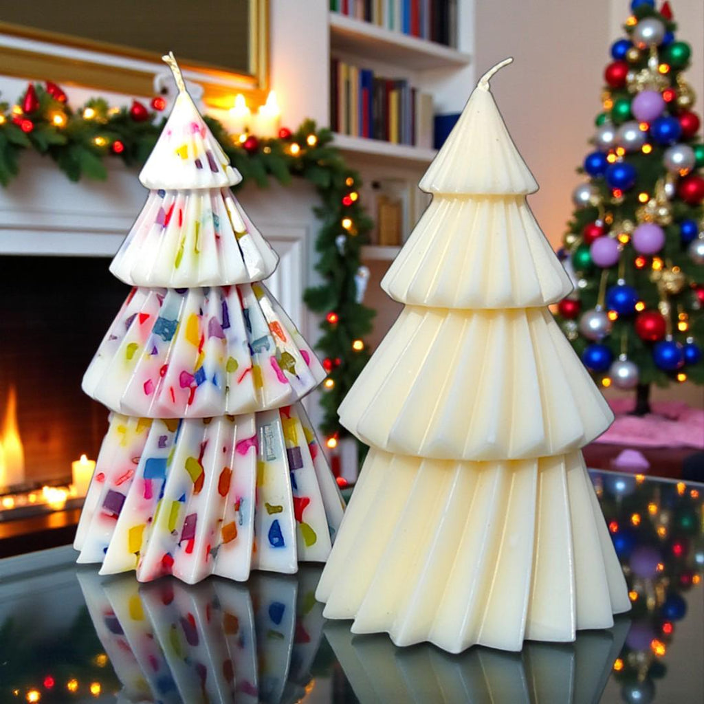 4-Tiered Christmas Tree Candle – Festive Holiday Decor
