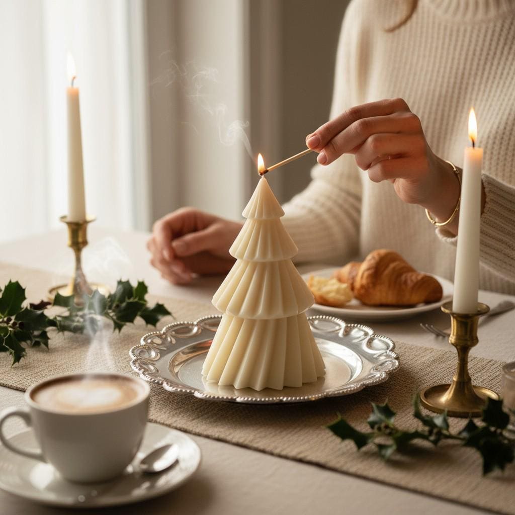 4-Tiered Christmas Tree Candle – Festive Holiday Decor