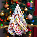 Small Spiral Christmas Tree Candle: Scented, White and with Jewel Tones