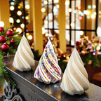 Small Spiral Christmas Tree Candle: Scented, White and with Jewel Tones