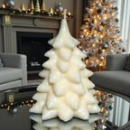 Aromatherapy Christmas Tree Candle: Douglas Fir Whites & Festive Rainbow Lights