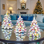 Aromatherapy Christmas Tree Candle: Douglas Fir Whites & Festive Rainbow Lights