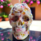 Spectral Spook Halloween Skull Candle: Handmade Home and Gift Decor