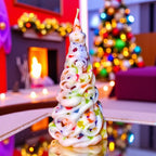 Candy Tree Christmas Candle – Colorful Holiday Decor, Novelty Candle