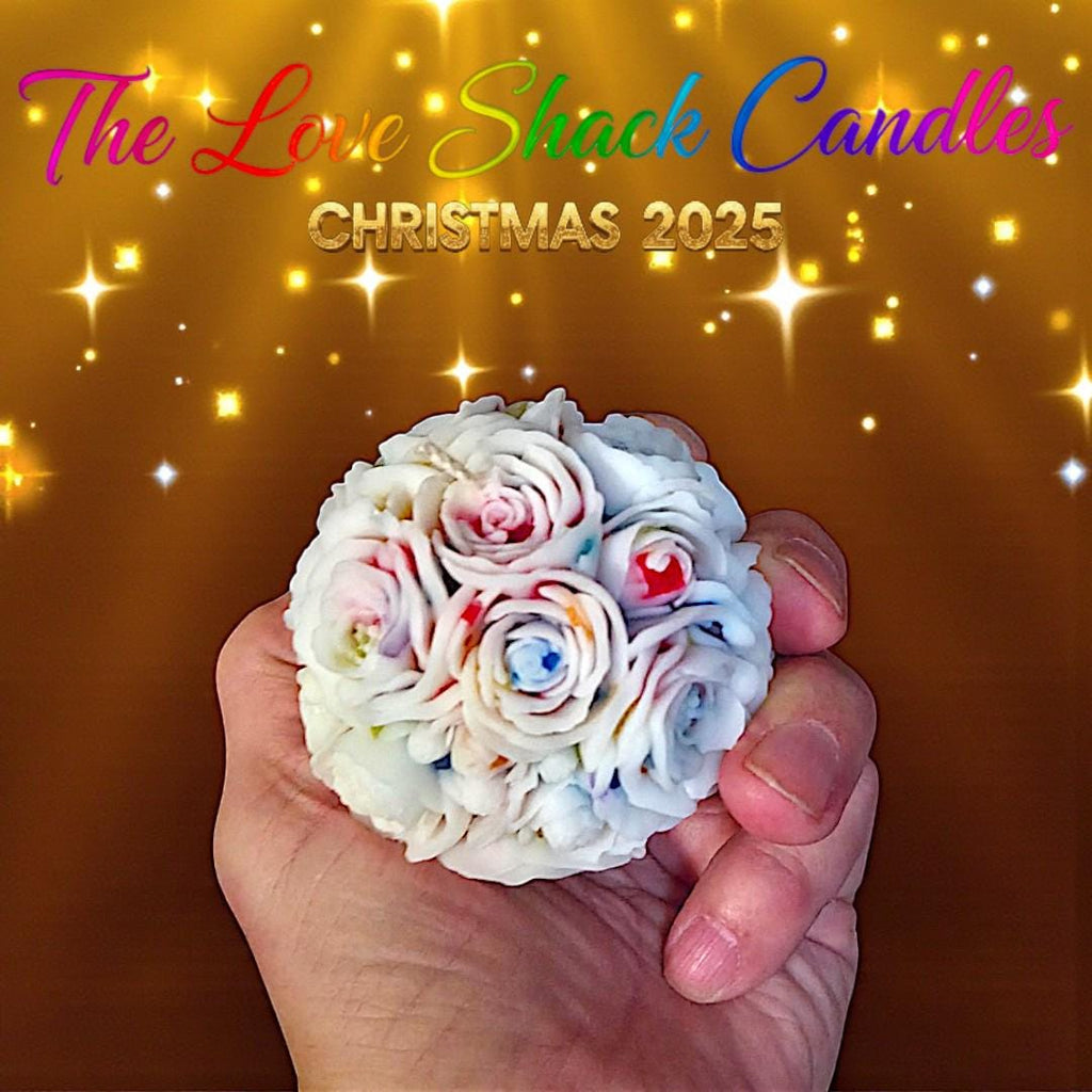Festive Blooming Flowers Sphere Candle: Aromatherapy Christmas Decor