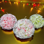 Festive Blooming Flowers Sphere Candle: Aromatherapy Christmas Decor
