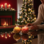 Festive Blooming Flowers Sphere Candle: Aromatherapy Christmas Decor