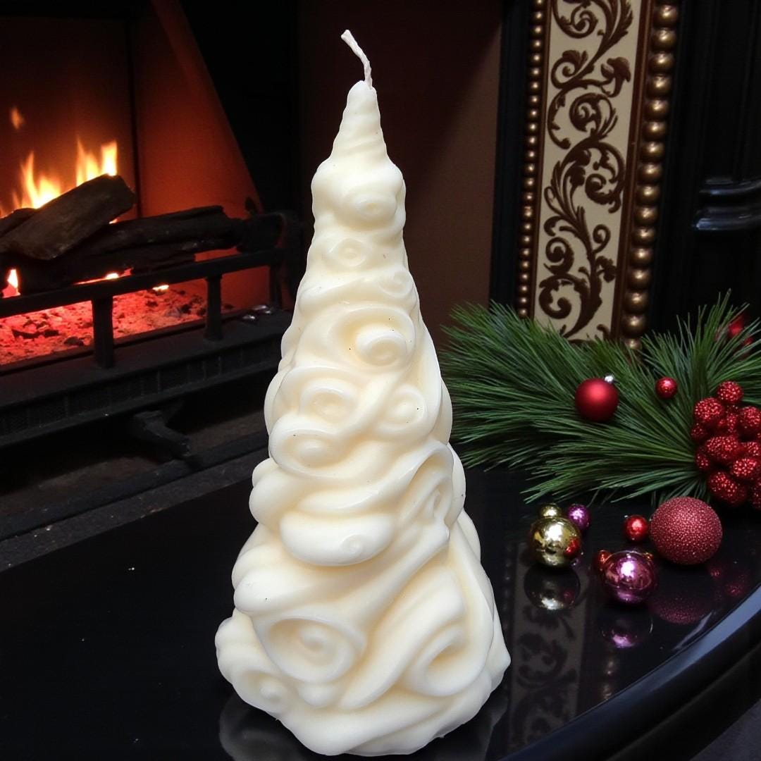 Candy Tree Christmas Candle – Colorful Holiday Decor, Novelty Candle