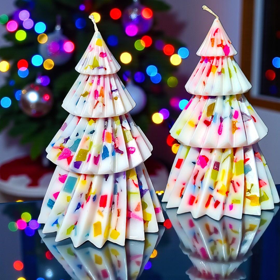 4-Tiered Christmas Tree Candle – Festive Holiday Decor