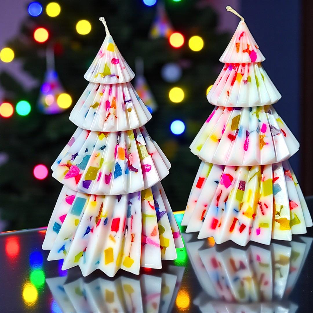 4-Tiered Christmas Tree Candle – Festive Holiday Decor