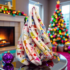 Small Spiral Christmas Tree Candle: Scented, White and with Jewel Tones