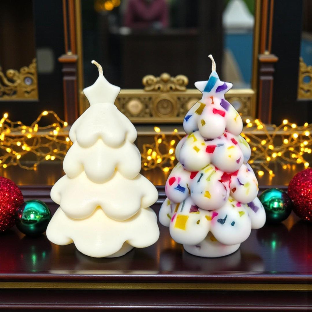 Snow Tree Candle: Jeweled Christmas Tree, Aromatherapy Scented