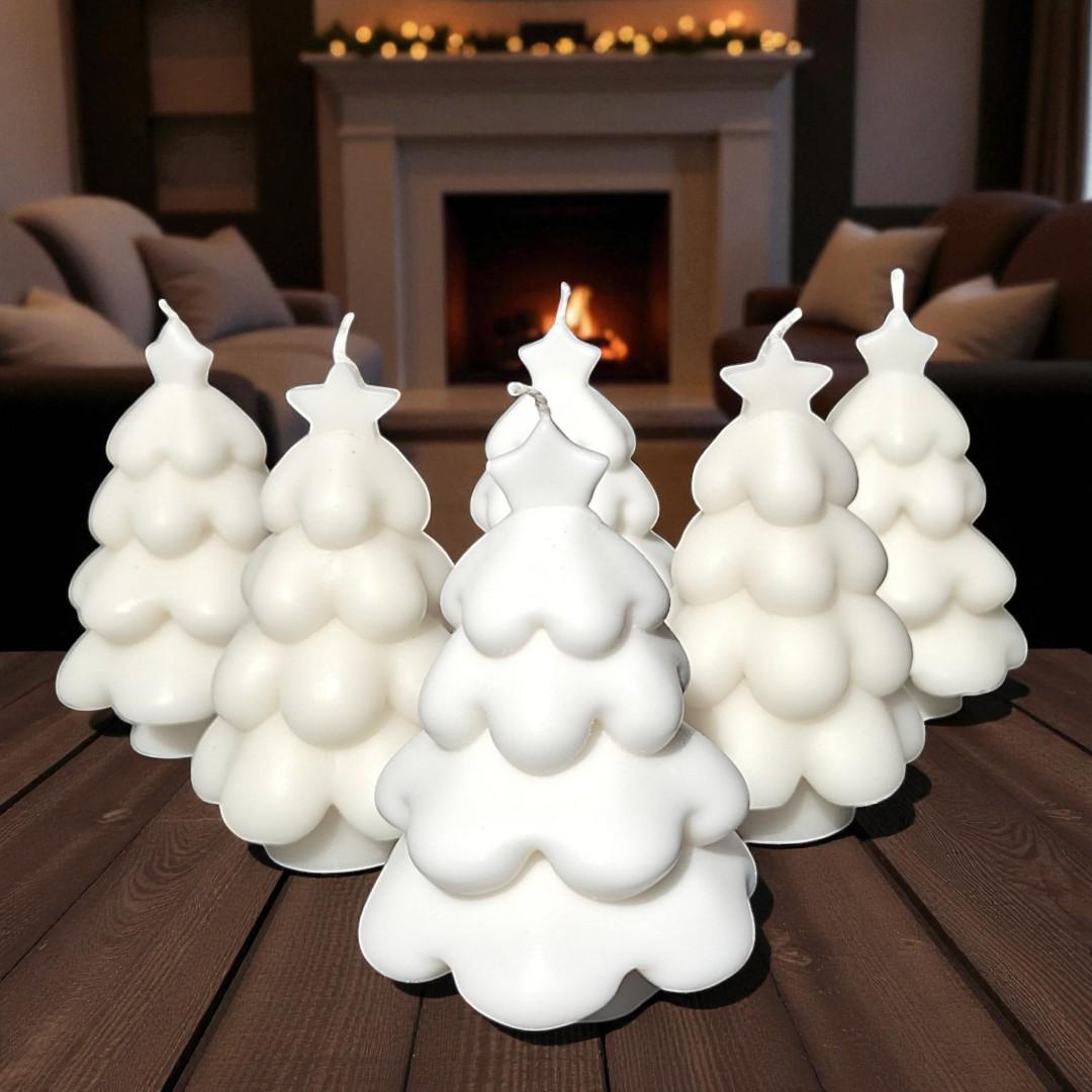 Snow Tree Candle: Jeweled Christmas Tree, Aromatherapy Scented