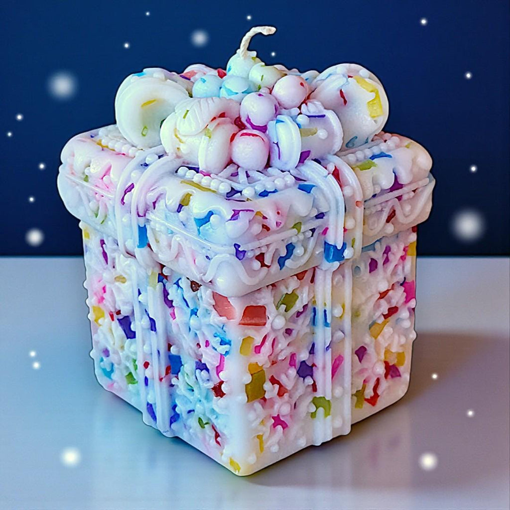 The Grand Jewels Colorful Christmas Gift Box-Shaped Candle