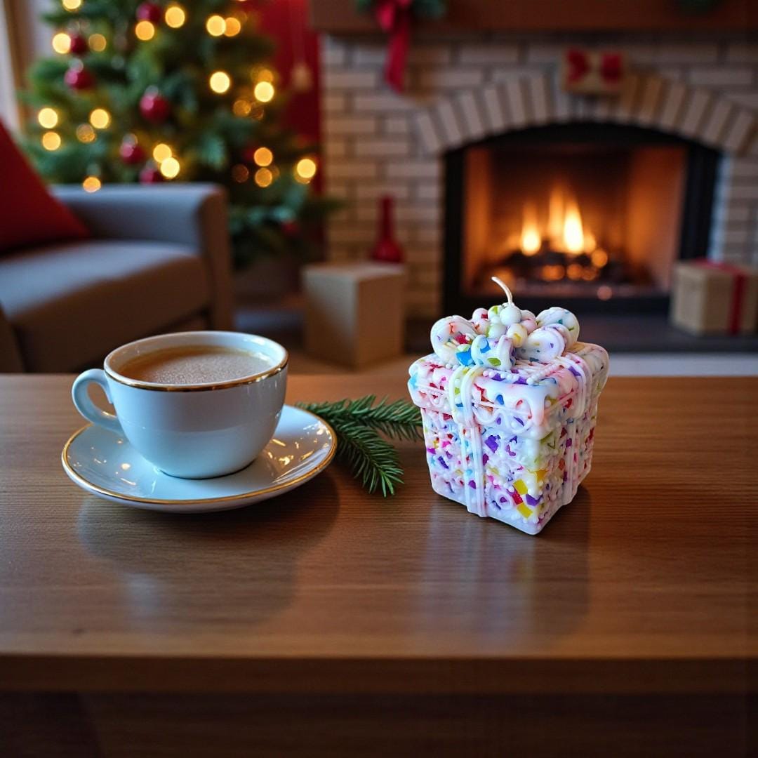 The Grand Jewels Colorful Christmas Gift Box-Shaped Candle