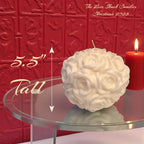 Large White Rose Ball Candle Table Centerpiece