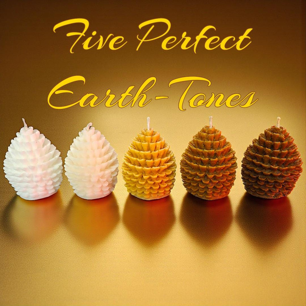 Festive Pine Cone Candles: Rustic Christmas Glow, Set of 3