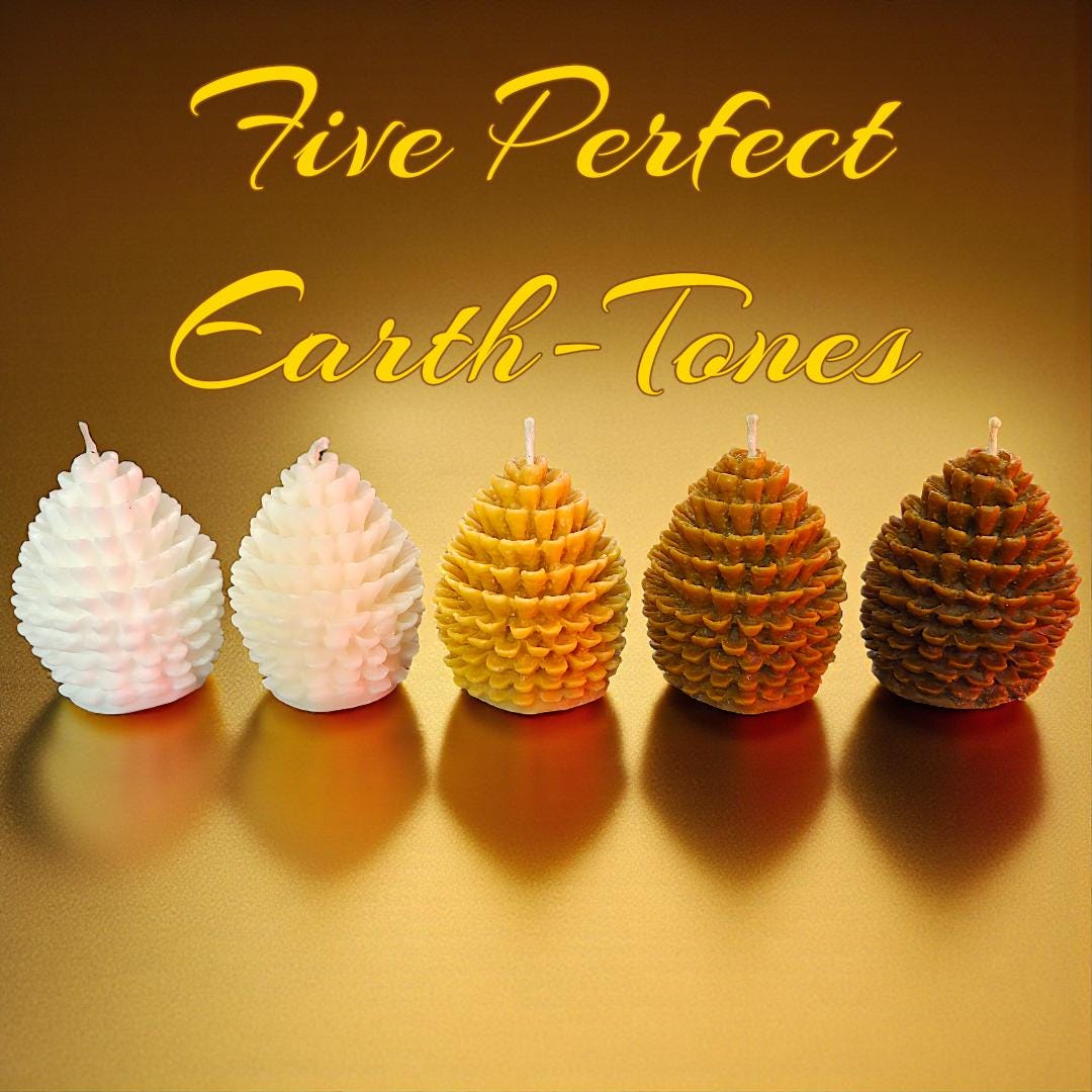 Festive Pine Cone Candles: Rustic Christmas Glow, Set of 3