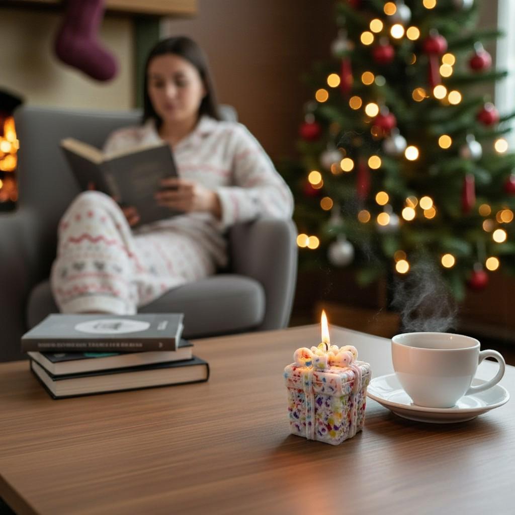 The Grand Jewels Colorful Christmas Gift Box-Shaped Candle