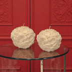 Large White Rose Ball Candle Table Centerpiece