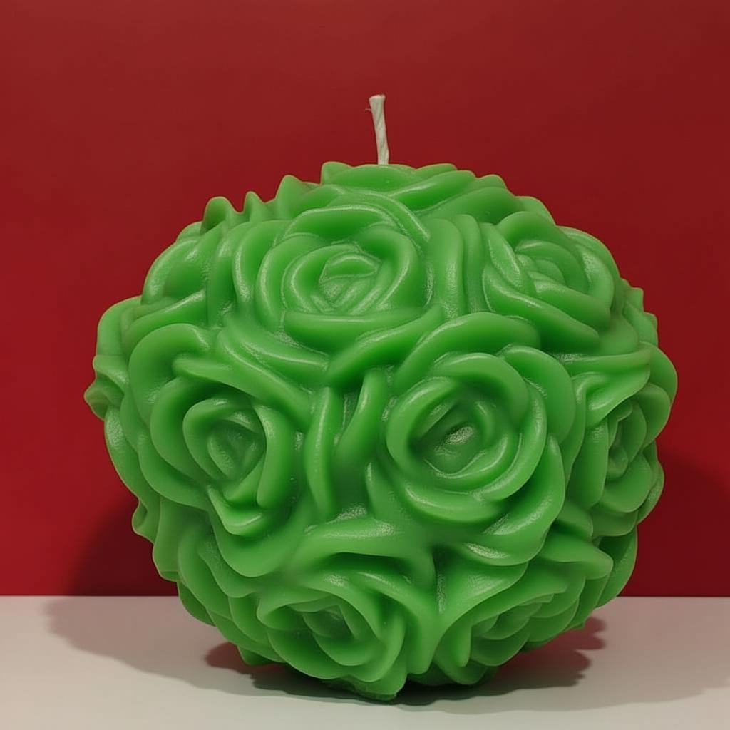 The Grand Rose Ball Candle - A Large Table Centerpiece and an Unforgettable High-end, Handcrafted Gift