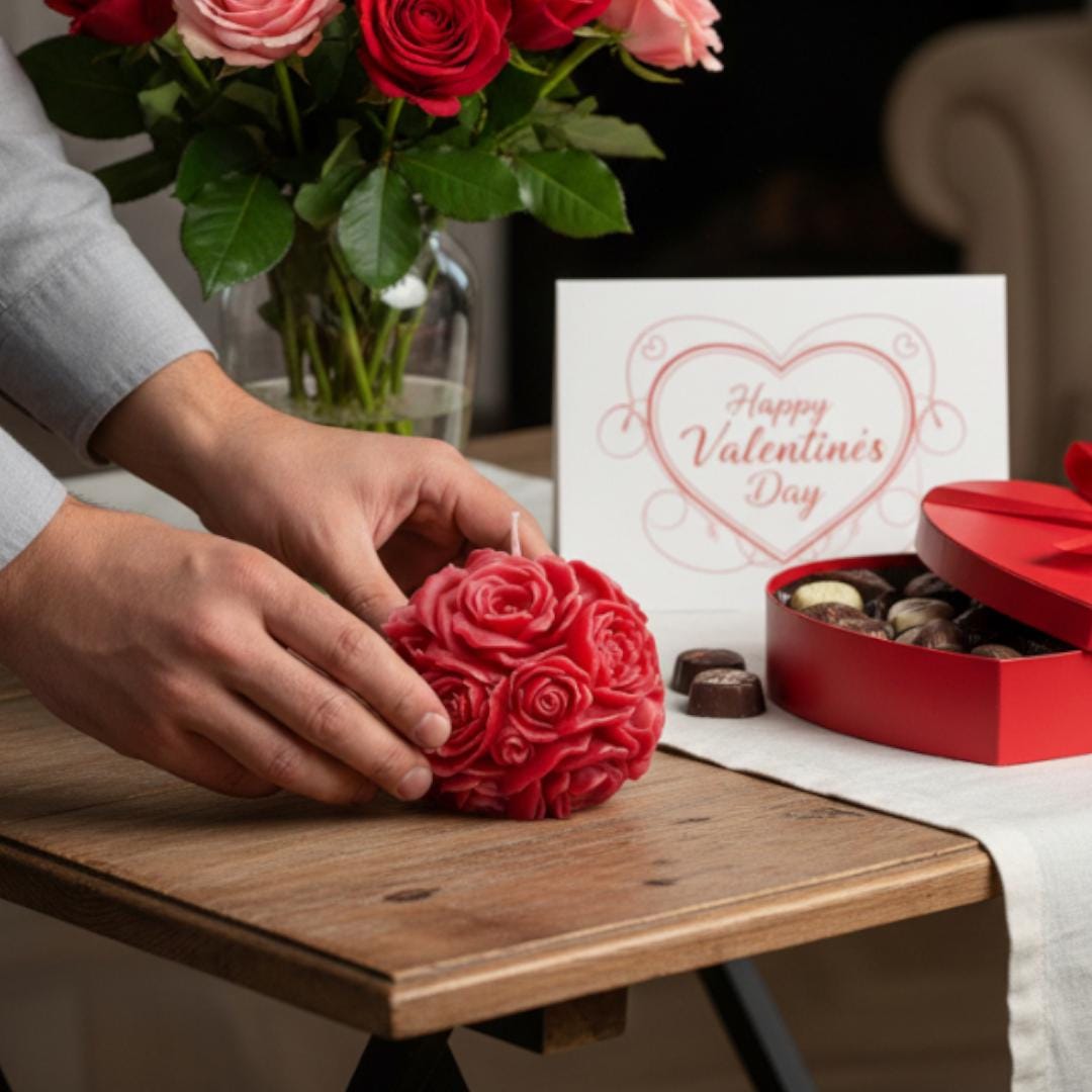 Blooming Roses Sphere Candle: Aromatherapeutic Romantic Decor