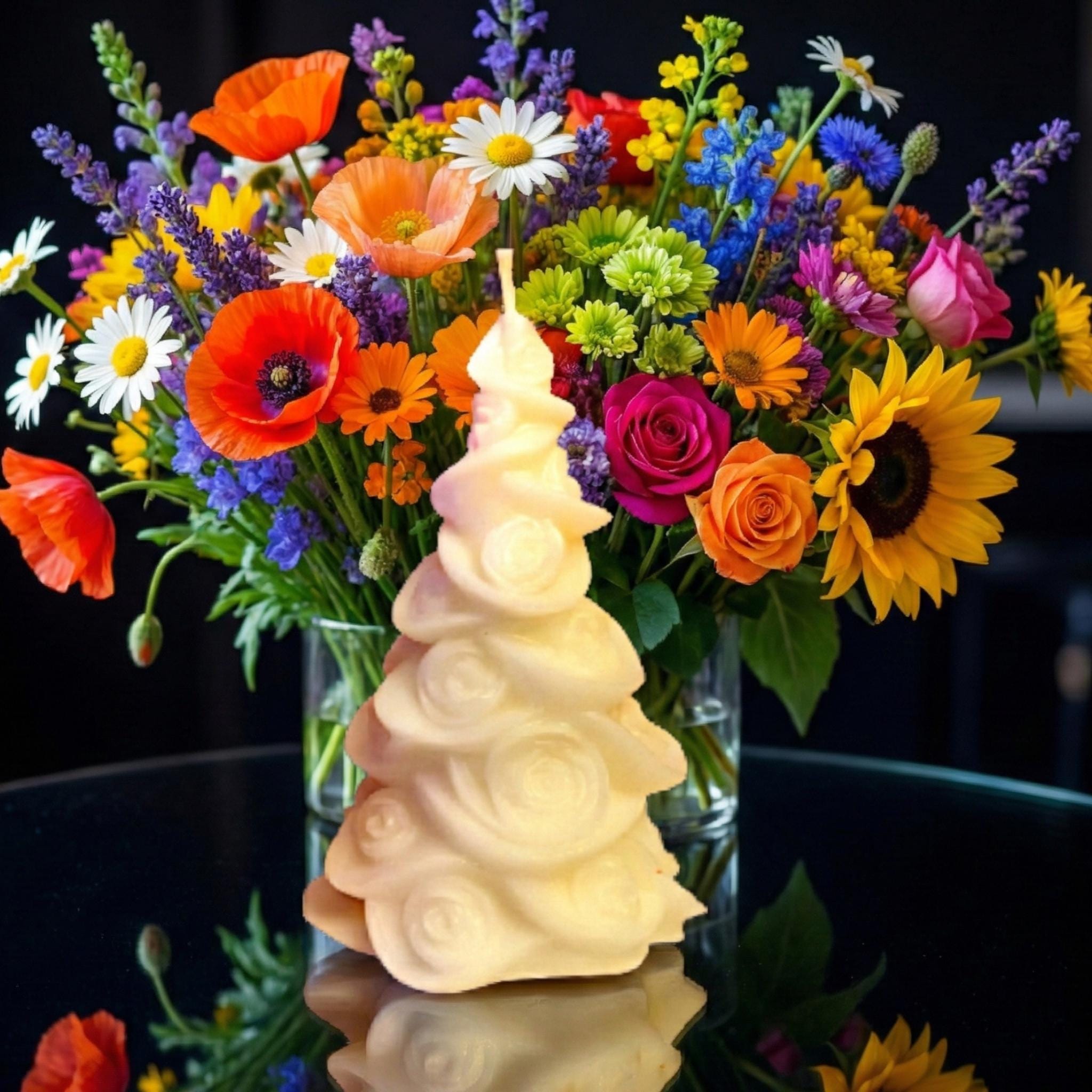 The Rose Tree Candle Exclusive Artisan Valentine’s Day Floral Gift & Sculptural Home Decor