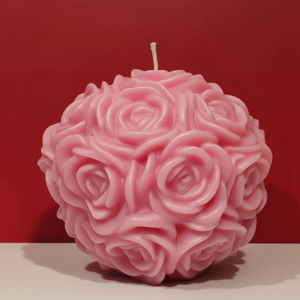 The Grand Rose Ball Candle - A Large Table Centerpiece and an Unforgettable High-end, Handcrafted Gift