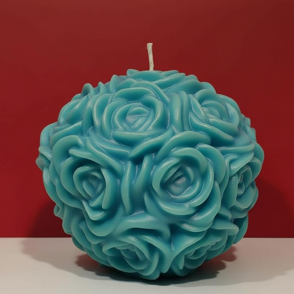 The Grand Rose Ball Candle - A Large Table Centerpiece and an Unforgettable High-end, Handcrafted Gift