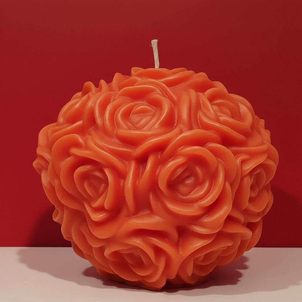 The Grand Rose Ball Candle - A Large Table Centerpiece and an Unforgettable High-end, Handcrafted Gift
